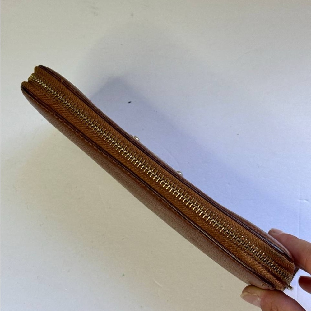 Michael Kors Jet Set Wallet, Large Light Tan Brown Zip Around Inside Pockets - Picture 5 of 11
